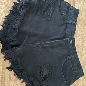 Black Jean Shorts